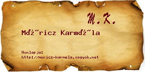 Móricz Karméla névjegykártya